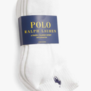 Polo Ralph Lauren Mens Low Cut Socks (Sock Size 6-13, White 6 Pairs)