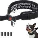Martingale Collar for Dogs, Reflective No Pull Dog Collar for Large Medium Dogs, Adjustable Anti Pull Dog Collar for Training Walking, Heavy Duty Nylon Slip Collar with Buckle 2 Inch Wide L Black