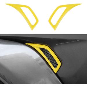 Voodonala for Jeep JL ABS Carbon Fiber Side Air Conditioning Vent Outlet Decoration Trim for 2018-2025+ Jeep Wrangler JL JLU Gladiator JT 4xe Yellow