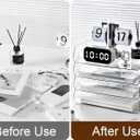 Gagee 4 Pack Paper Organizer for Desk,Stackable Paper Tray Book Holder for Classroom,Office and More,Letter Tray Desk Organizer,Clear