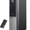 Dreo Oil Filled Radiator, Electric Radiant Heaters for indoor use Large Room with Remote Control, Child Lock, 4 Modes, Overheat & Tip-Over Protection, 24h Timer, Digital Thermostat, Quiet, 1500W (Space Grey)