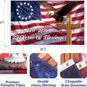 3 x 250 Anniversary USA Flag 3x5 Outdoor American Flag 3-Ply Double Sided 1776-2026 Blessings 250 Years Patriotic Flags Banner 4th of July Decorations for Memorial Independence Veterans Labor Armed Forces