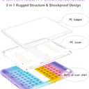 XZC Case for iPad (A16) 11th Generation 11 Inch 2025/ iPad 10th Generation 10.9 Inch 2022, Heavy Duty Shockproof Rugged Protective Case for iPad 10.9 Inch 2022 Release (Rainbow 2)
