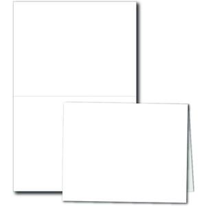 Heavyweight Blank White A2 Folded Note Cards - 4.25" x 5.5" - Greeting Cards for Card Making - Thick 80lb Stock - Inkjet/Laser Printer Compatible (100 Cards)
