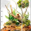 Jumping Spider Enclosure - Acrylic Terrarium Habitat for Spiders, Tarantulas, Snail, Mantis, Lizard, and Small Reptiles, Dual Magnetic Doors (6x6x9 inch)