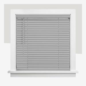 CHICOLOGY Cordless Mini Blinds for Indoor Windows, 57" W x 48" H, Gray Vinyl 1" Slats with Tilt Wand, Light Filtering to Room Darkening, Moisture-Resistant, Child-Safe, Screw-Mount Installation