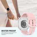 Silicone Bands for Samsung Galaxy Watch 8 Band 40mm 44mm Women Men, No Gap Soft Sport Replacement Strap for Samsung Galaxy Watch 8 Classic Band 46mm (08-Starlight+Light Pink)