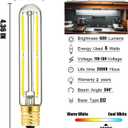 E17 LED Tubular Light Bulbs 6W,T20 Dimmable Led Light Bulbs 60 Watt,4000K Daylight,Led Tube Bulb for Refrigerator,Exit Sign Light,Freezer,600lm,6Pack.