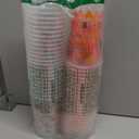 50pcs 16oz Valentine's Day Disposable Cups, Wedding Disposable Clear Plastic Cups for Wedding Anniversary Party Decorations, Suitable for Iced Coffee, Hot Cocoa, Chocolate, Valentine's Day Love Theme