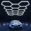 Hexagon led Lights: DIY Ceiling LED Light Hexagon Garage Lights 63070LM for Warehouse Workshop Barbershop Car Care Wash Room Auto Beauty Shop Gym Exhibition Hall 14 Grids without Rectangle Frame 6500K