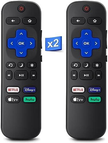 Replacement for Roku-TV-Remote, Compatible for Hisense/Onn/Sharp Roku Series Smart TVs【Pack of 2】