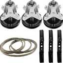 Youxmoto 54 inch Deck Rebuild Kit for MTD/Cub Cadet/Craftsman RZT L54KH RZT-S54 Z6600, 3 Spindles 618-06978 918-06978, 3 Blade 942-05056, 148'' Belt 954-04329