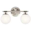 Kichler Benno 2-Light Bathroom Vanity Light, Polished Nickel