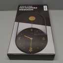 Driini Modern Pendulum Wall Clock - Black and Gold Decorative Wall Clock with Pendulum - Modern Minimalist Metal Wall Clock for Living Room Dcor - Silent Battery Operated Wall Clock