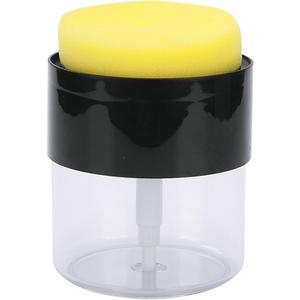 500ml 2-in-1 Kitchen Dispenser, Soap Dispenser with Sponge Holder, Liquid Soap Pump Bottle, Saving Cleaning Dispenser (Black)