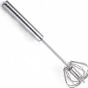 Semi-Automatic Stainless Steel Egg Whisk, Hand-Operated Rotary Whisks, Multi-functional Stainless Steel Kitchen Mixing Tool, Manual Egg Whisk, Suitable for Mixing, Whipping, and Stirring, 12"