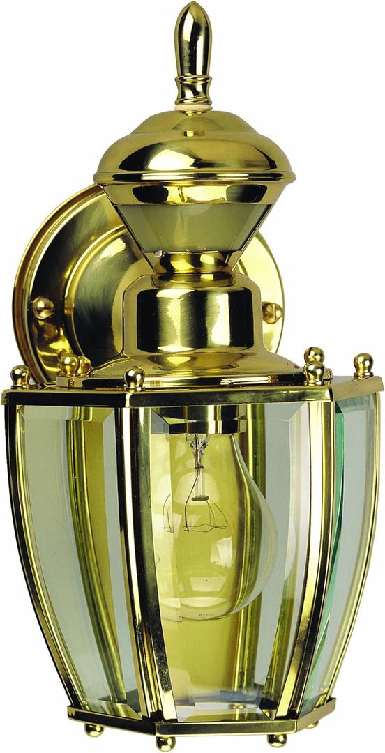 Globe Electric HZ-4170-PB Motion Activated Decorative Light, 120 Vac, 100 W, 60 Hz, 30 Ft, 150 Deg, Polished Brass, Bulb Not Included