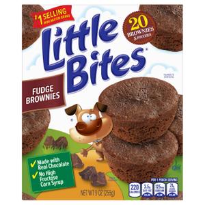 Little Bites Fudge Brownies, 5 individual packs, (1.8 oz each), Made with Real Chocolate Mini Muffins, 9 oz Multipack (EXP 10/04/26)