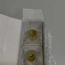 Decorative Glass Salt and Pepper Shakers, Globe Design, Gold-Silver Tone Metal Stand, Set of 2 (Gold)