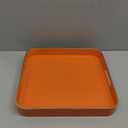 Omuriko Orange Square Decorative Tray with Handles, 13"*13" Versatile Serving Tray for Coffee Table, Ottoman, Ideal for Serving, Displaying, Organizing