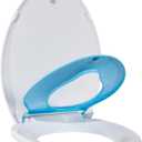 Toilet Seat with Toddler Seat Elongated  Potty Training Toilet Seat Cover for Kids and Adults, Built-in Child Seat for Easy Training, Durable PP Material, Blue