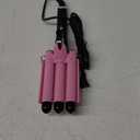 3 Barrel Curling Iron Hair Crimper: Birthday Gifts for Women Aleath Dual Voltage Adjustable Temperature Three Barrels Hair Waver - Ceramic 1 inch Curler Wand (Pink)