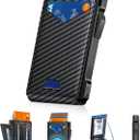 Wallet for Men RFID Wallet with 2 ID Windows & Money Clip, Slim Pop Up Card Holder for 10-12 Cards, Bifold Minimalist Smart Wallet for Front Pocket, Compact Metal Credit Card Holder, Gifts for Men