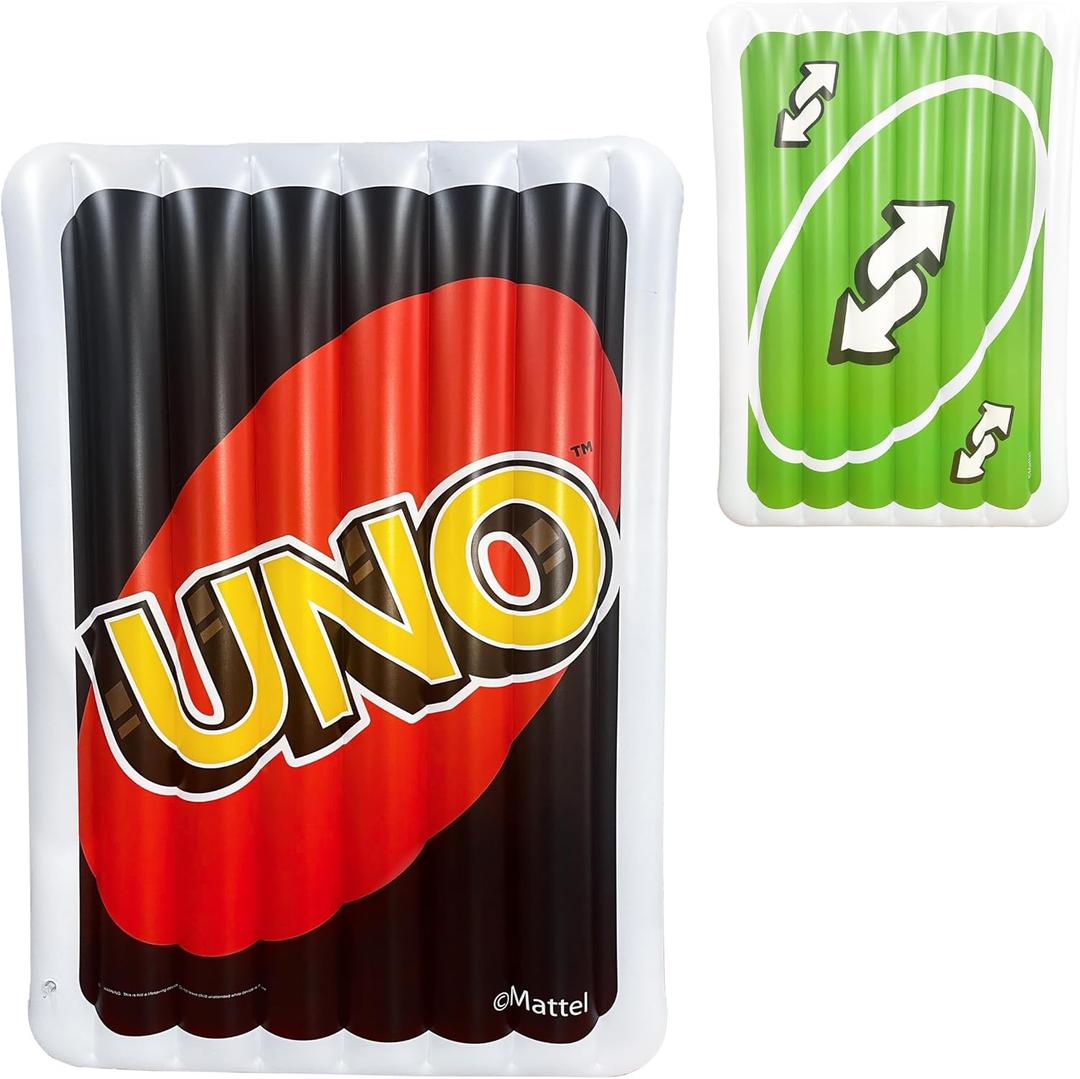 Uno Pool Float Giant Inflatable Reverse Card, Floatie for Pool, Beach & Lake, Durable Vinyl Raft, 6 Feet Tall, Perfect for Lounging & Summer Fun