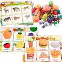 Nicella Sorting Toys for Toddlers, Learning Education Toys Montessori, Multiple Theme Playset, Fine Motor Skills Games, Preschool Learning Activities Sensory Toys for 2+ Year Old Kids Boys and Girls