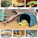 BNOSDM Large Reptile Hideout, Tortoise Hide, Bearded Dragon Hideout Cave Shelter, Resin Turtle Basking Platform, Reptiles Habitat Decor Tank Accessories for Lizards Geckos Snakes Chameleons Frogs