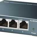 TP-Link TL-SG105, 5 Port Gigabit Unmanaged Ethernet Switch, Network Hub, Ethernet Splitter, Plug & Play, Fanless Metal Design, Shielded Ports, Traffic Optimization,Navy Blue