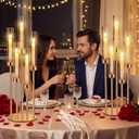 Tandefio 4 Set 5 Arm Gold Candelabra Table Centerpiece with LED Candle, 26.8" Tall Acrylic Cylinder Candle Holder with Lampshades Fit 0.8 for Wedding, Anniversaries, Dinner, Party, Easter, Home Decor