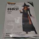 Spooktacular Creations 2 Pcs Witch Costume Women, Halloween Costume 2025 with Witch Dress Hat Accessory for Halloween Cosplay (Black, L)