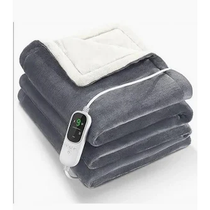 Grey And White Heated Wearable Blanket One Size