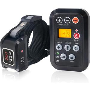 Pet Electric Dog Training Collar Anti Barking Collar 2 in 1 System, Dual Independent Automatically Switch System, Anti Barking Dog Training Device, Waterproof Rechargeable Dog Collar (Black)