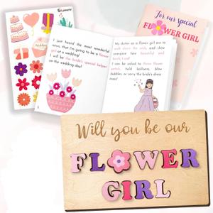 STOFINITY Flower Girl Proposal Gifts - Will You Be My Flower Girl Gift Set, Asking Flower Girl Gifts from Bride for Wedding, Flower Girl Book for Girls