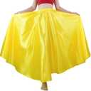 MUNAFIE Women's Long Maxi Dance Skirt - Satin Fairy Skirt for Praise & Cosplay Belly Dance Size S
