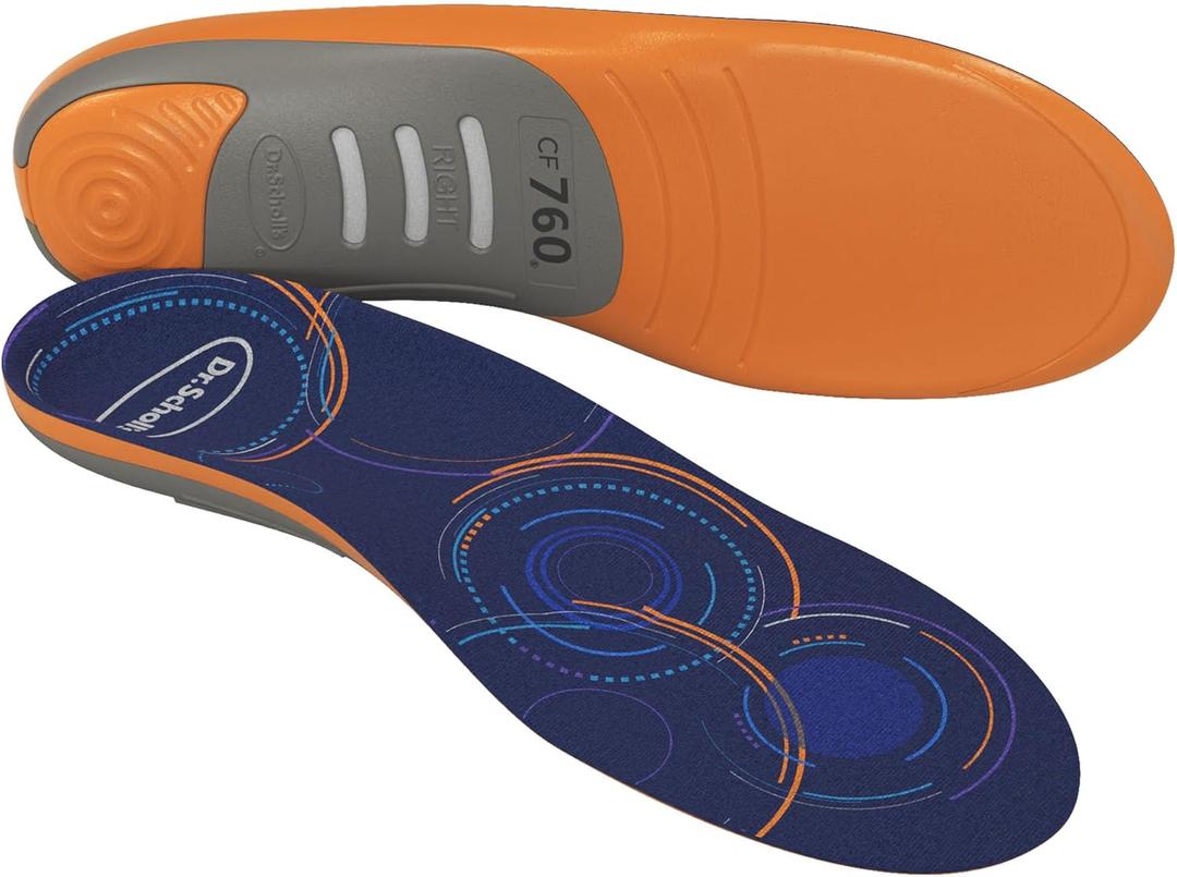 Dr. Scholl's Custom FiT Comfort  Plantar Fasciitis Insoles, Orthotics Shoe Inserts with Arch Support for Men & Women, Suitable for 220+ lbs, Stay on Your Feet All-Day with Optimum Cushioning, CF760 (Men's 9.5-10, Women's 10.5-11)