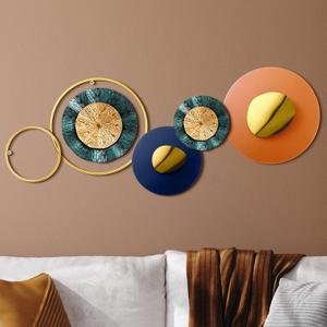 Teenyyou 6 Pcs Metal Wall Art Gold Wall Decor for Living Room Geometric Round Metal Wall Art Decor Large 3D Wall Decor Hanging Wall Sculpture Circular for Bedroom Living Room Dining Room Home Office