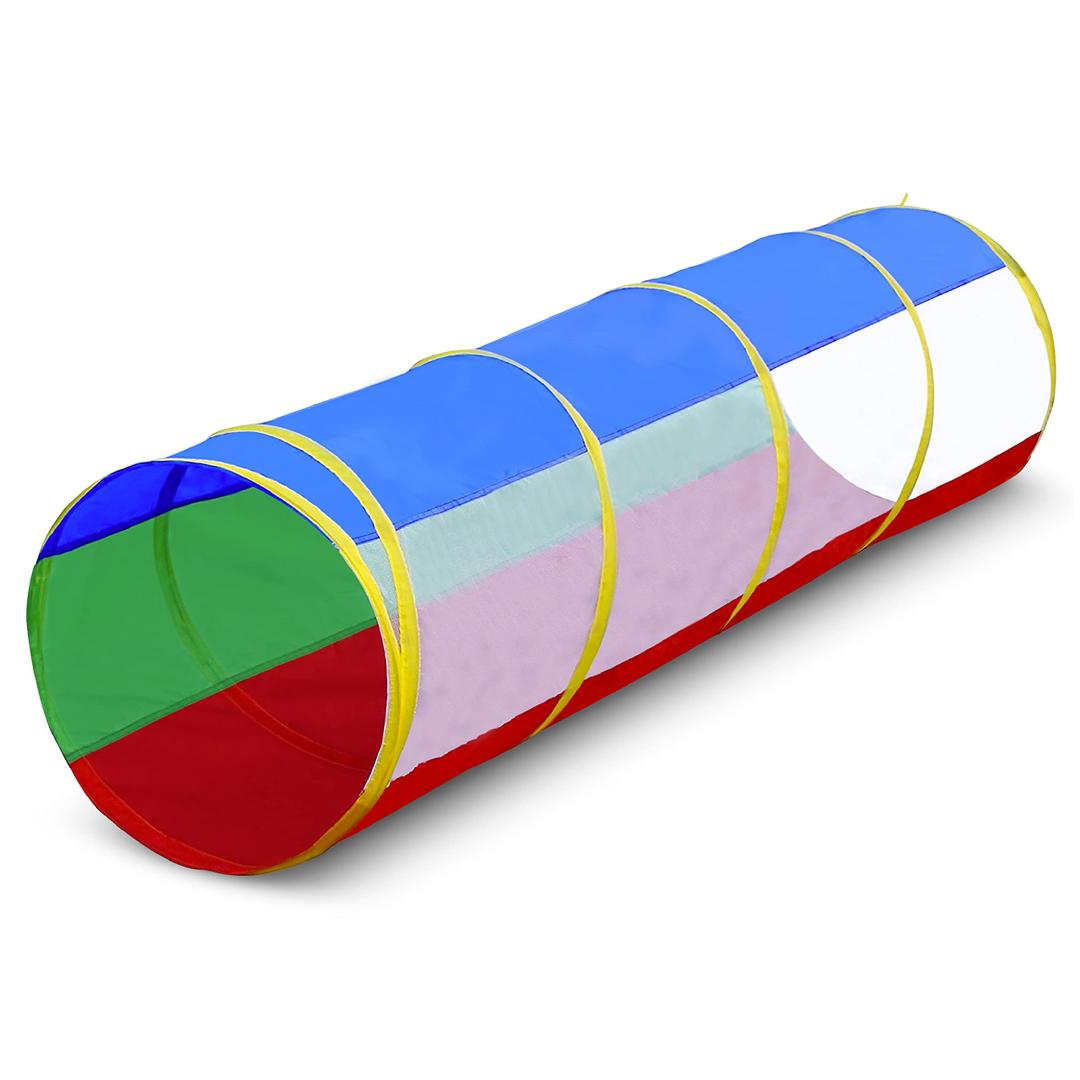 Kids Crawl Through Play Tunnel, Pop Up Baby Play Tunnel for Toddlers, Game Toy Play Tent for Girl or Dog Cat Pet Tunnel, Style: Red, Green and Blue