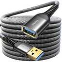 AINOPE USB Extension Cable,USB Extender,USB 3.0 Extension Cable, Male to Female Cord High Data Transfer Compatible with Keyboard,Flash Drive,Hard Drive,Printer,Black,10FT