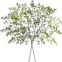 2Pcs Artificial Greenery Stems, 43.7" Nandina Branches Tall Faux Plant Stems for Vase, Greenery Decor Stems Leaves Bunches for Shop Garden Office Home Dcor (Green2)