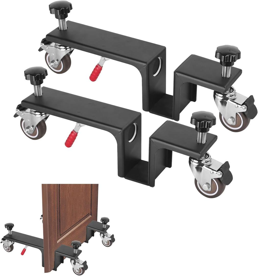 2PCS Door Dolly Holds up tp 330LBS-Heavy Duty Door Installation Tool Easy Install for Single Person Door Tools for Doors from 1.18 to 1.97
