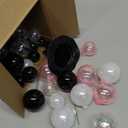 Geelin 42pcs Witch Theme Party Supplies Black Balloons Cake Topper Mini Balloons, Silver Plastic Crown and Black Women Witch Hat Fantasy Cake Decoration Balls for Birthday Cake Decoration