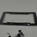 Black Carbon Fiber License Plate Frame, Waterproof Plastic Number Plate Frame Print Carbon Fiber Pattern for Man and Women (with Fasteners and Screws)