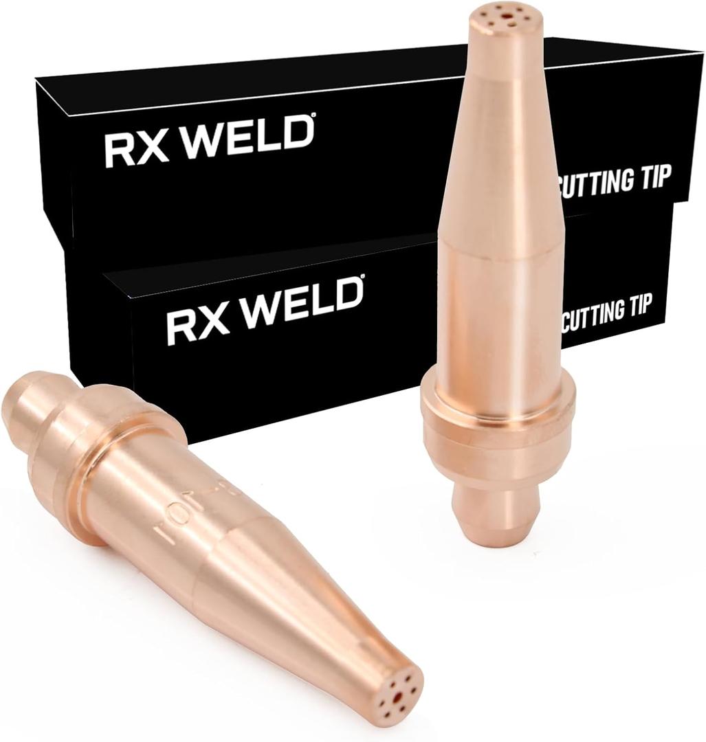 RX WELD 1-3-101 Acetylene Cutting Torch Tips, Fit V-Style Light/Medium Duty Torch - Pack of 2 (1-3-101)