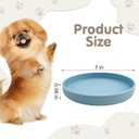 VCEPJH 2 Pack Silicone Dog Plates for Food Shallow Pet Bowl Flat Puppy Food Bowl Whisker Fatigue Cat Feeding Bowls Noiseless Dishes for Dry and Wet Food (Round Blue)