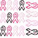 12 Pcs Jumbo Acrylic Paper Clips Pink Ribbon Design Paper Clips Breast Cancer Awareness Bookmarks Breast Cancer Gifts for Woman Charity Fundraisers Book Lover Gifts, 4 Styles