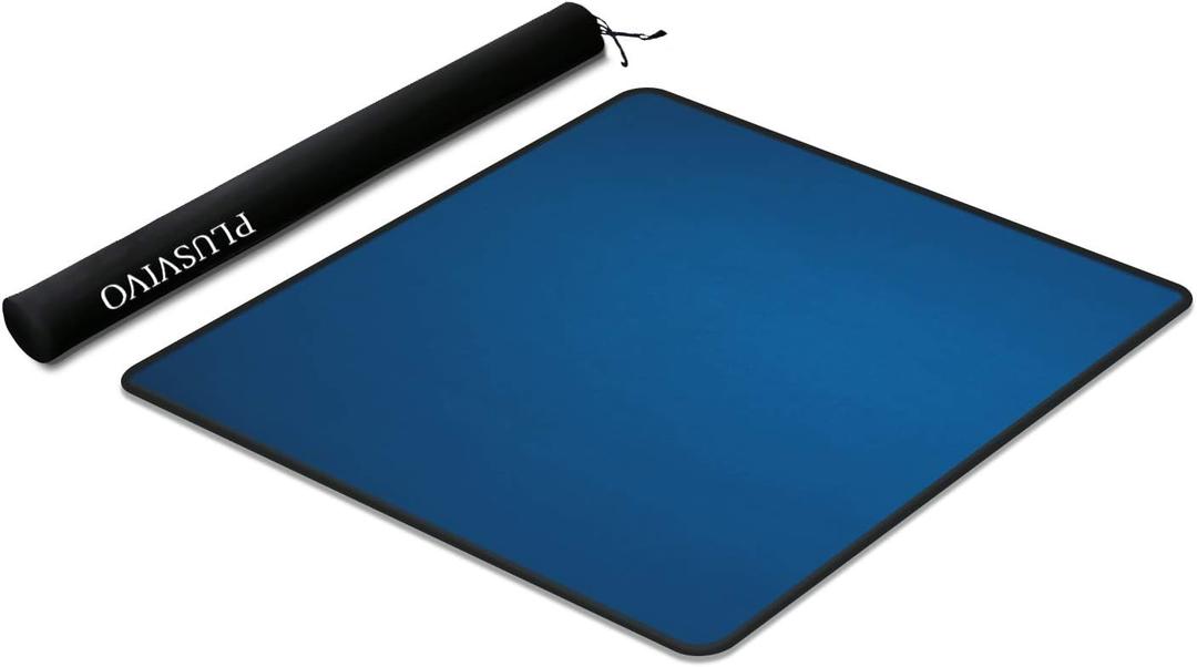 plusvivo Mahjong Mat Anti Slip and Noise Reduction Table Cover for Mahjon Paigow Poker Dominos 32.6" x 32.6"(83cm x 83cm) Blue