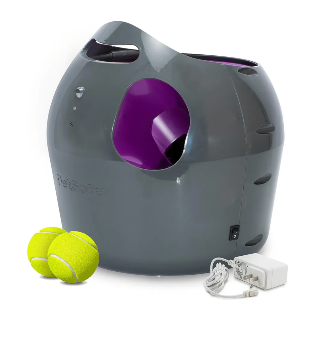 PetSafe Automatic Dog Ball Launcher, Interactive Automatic Ball Launcher for Dogs, Equipped with Motion Sensor, Adjustable Launch Distance, Safe for Indoor and Outdoor Play, Tennis Balls Included